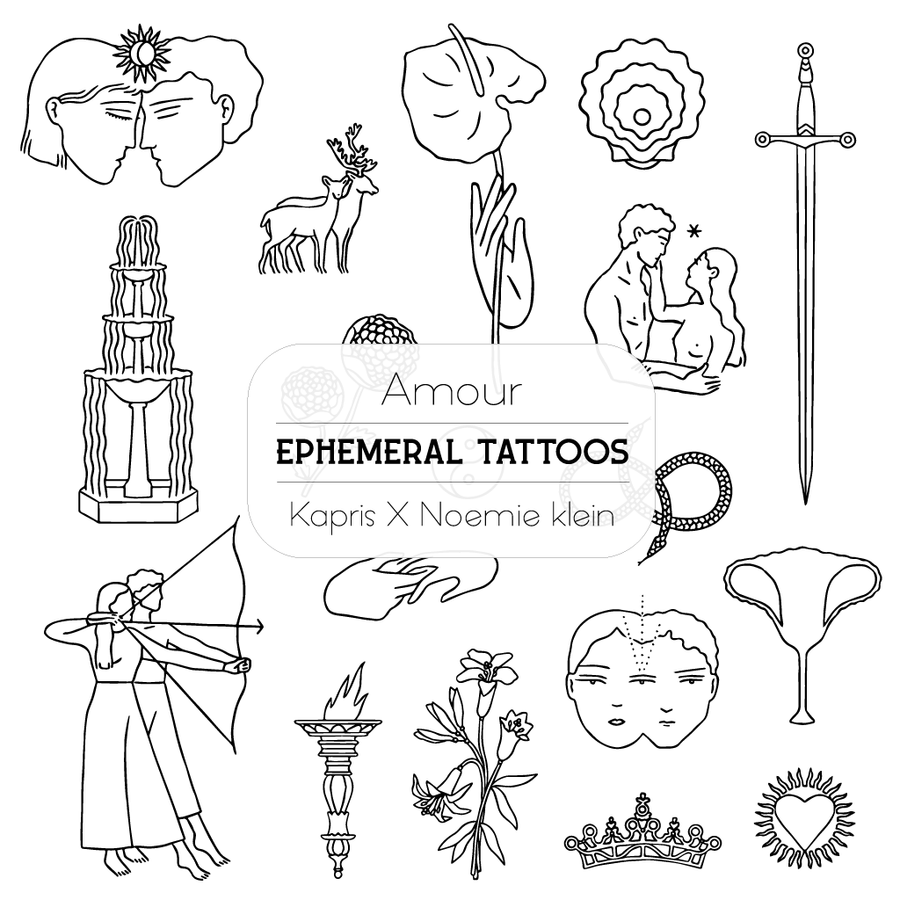 Lot de 5 planches de tattoos - Collection 2023