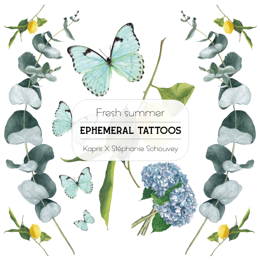 Flower lover PACK - Temporary tattoos and postcards